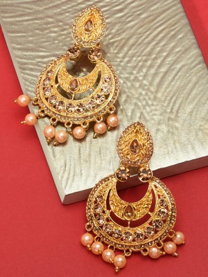 ZAVERI PEARLS Austrian Diamonds Studded Zinc Chandbali Earring