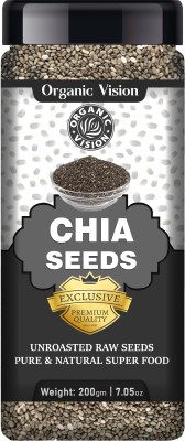 Organic Vision Raw Chia Seeds for Weight Loss with Omega 3 , Zinc and Fiber, Calcium Rich Seeds Chia Seeds(200 g)