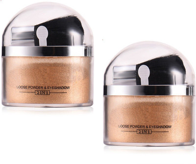 YAWI PACK OF TWO BEST QUALITY SHIMMER 2 IN 1 WHITENING GOLD LOOSE POWDER Highlighter(GOLD)