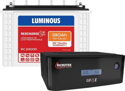 LUMINOUS RC 24000 +MICROTEK LUXE 1000 Tubular Inverter Battery(180 AH)