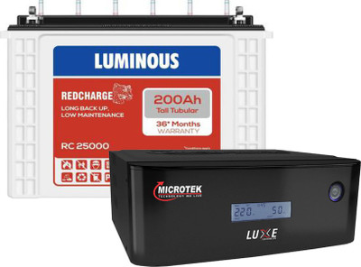 LUMINOUS RC25000 +MICROTEK LUXE 1000 Tubular Inverter Battery(200 AH)