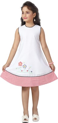 Babywish Baby Girls Midi/Knee Length Casual Dress(White, Sleeveless)