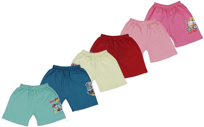 Wee Care Short For Baby Boys & Baby Girls Casual Printed Cotton Blend(Multicolor, Pack of 6)
