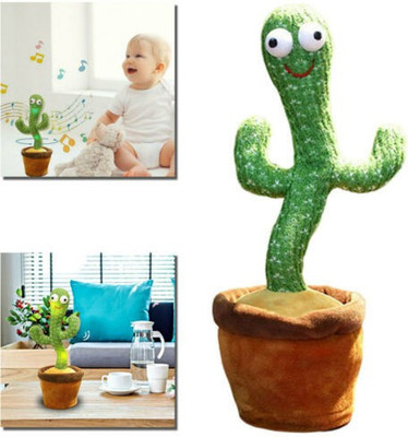 Galox Colorful Glowing Talking Toy, Repeating What You Say Cactus Toys Singing 120 Songs Plush Electronic Baby Toys Funny Creative Kids Toy(Green)