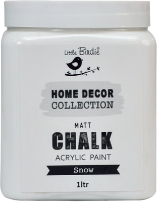 LITTLE BIRDIE Home Decor Chalk Paint Snow White 1Litre Jar(Set of 1, White)