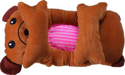 Wrodss Cotton Chair Pad Pack of 1 Animals baby pillow(Brown)