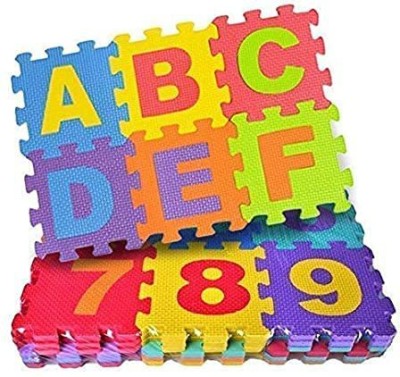 TechBlaze A-Z Alphabet and 0-9 Numbers Puzzle Foam Mat for Kids , EVA Foam, Interlocking Puzzle mat , Non Toxic, Alphabets and Numbers, Jigsaw Puzzle Mat, Learning, Educational Play Floor mat, Multicolor Best Gift Toys -36 Tiles(4 INCH MAT)(36 Pieces)