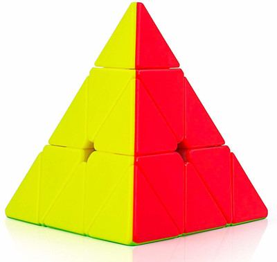 KAS BA Pyramid Cube 3x3 High Speed Stickerless Triangle Pyraminx Puzzle Cube for 14 Years and Up(1 Pieces)