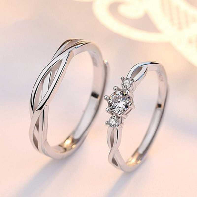 ruby collection Couple ring Alloy Sterling Silver Plated Ring Set