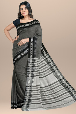 SLAGHA Woven Handloom Cotton Blend Saree(Grey)