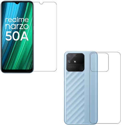 wooden craft Front and Back Screen Guard for Realme Narzo 50A {Flexible}, RMX3430, Narzo 50A(Pack of 2)