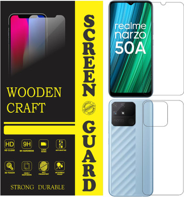 wooden craft Front and Back Tempered Glass for Realme Narzo 50A {Flexible}, RMX3430, Narzo 50A(Pack of 2)