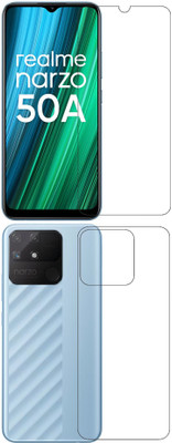 wooden craft Front and Back Tempered Glass for Realme Narzo 50A {Flexible}, RMX3430, Narzo 50A(Pack of 2)