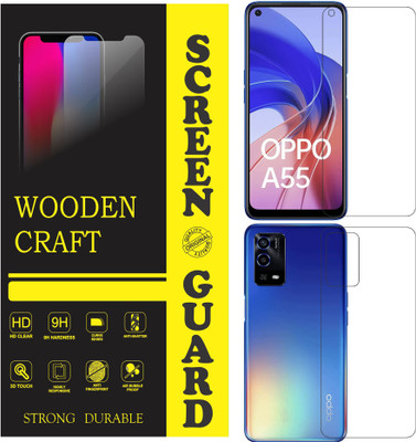 wooden craft Front and Back Tempered Glass for Oppo A55 {Flexible}, CPH2325, A55(Pack of 2)