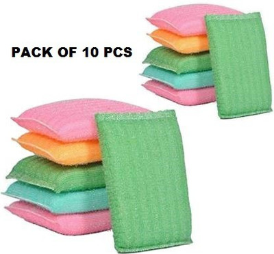 Hk Group RAMESTH Foam Scrub Pad Pack of 12 Foam Scrubber Pads Scrub Pad(Regular, Pack of 10)