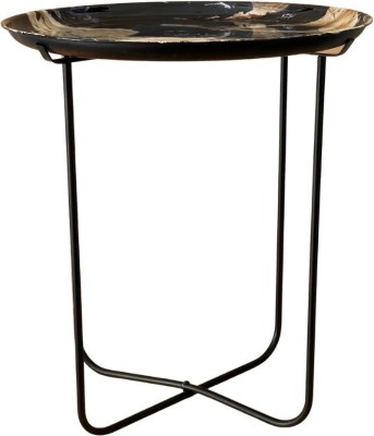 casagold CasaGold Black Thunder Round Beautiful Designer Side Table Metal Side Table(Finish Color - BLACK THUNDER, Pre-assembled)