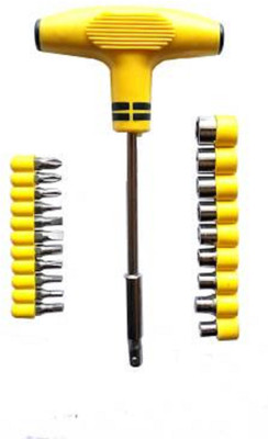 UKRAINEZ 24 pcs interchangeable socket bit set with t-handle Socket Set Home office combination Kit hand tool. Socket Set(Pack of 1)