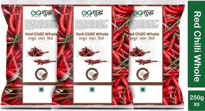 Goshudh Premium Quality Lal Mirch Sabut (Red Pepper)-250gm (Pack Of 3)(3 x 250 g)