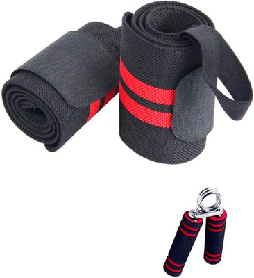 SGR Wrist wrap with handgrip Wrist Support(Red, Black)