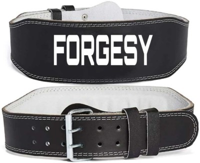 Forgesy Genuine Leather Weight Lifting Belt Gym Back Support Power Lifting Belt Back / Lumbar Support(Black)