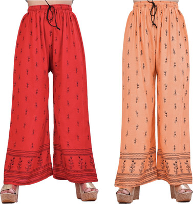 AREEBA COLLECTION Relaxed Women Red, Multicolor Trousers