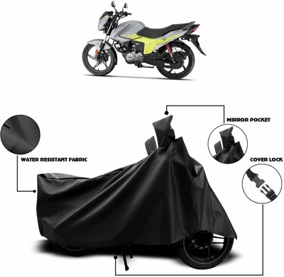 KEDIT Two Wheeler Cover for Hero(Glamour FI, Black)