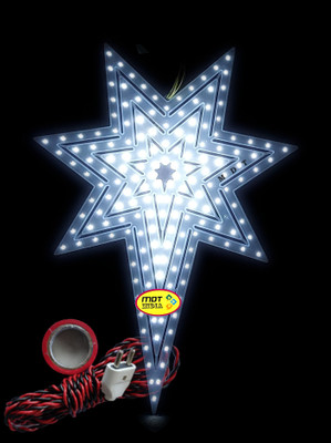 MDT India LED Glowing Blinking Christmas Star Wire Plug Tape Combo ELECTRA-7C COOL WHITE Hanging Star Pack of 1
