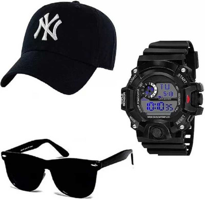 WiiBross Watch & Sunglass Combo(Black)