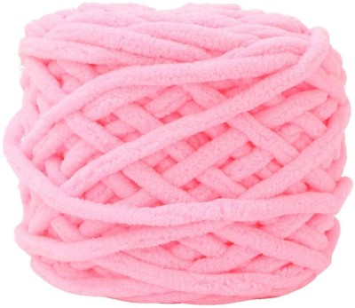 PRANSUNITA Super Thick Fluffy Jumbo Polyester Baby Blanket Chenille Yarn for Knitting, Crochet & Home Decor Projects, Afghans, throw pillows, cushions & blankets. -100 GMS – 6mm thickness – Colour – Pink