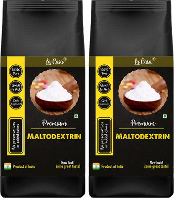 La Casa Pure Maltodextrin Powder | Combo Pack of 2 | Intra Workout Carb Supplement | Complex Carbohydrate for Workout Shakes | 2x400g | Starch Powder(2 x 400 g)