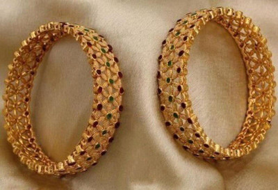 Rajwadi Alloy Gold-plated Bangle Set(Pack of 2)