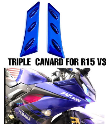 imad TRIPLE CANARD FOR YMAHA R15 V3 Bike Fairing Kit