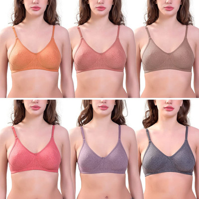 TK products Women's Cotton Blend Non-Padded Wire Free Full-Coverage Bra / T-SHIRT BRA Women T-Shirt Non Padded Bra(Multicolor)