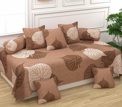 HOMYBEES Polycotton Abstract Diwan Set(Multicolor)
