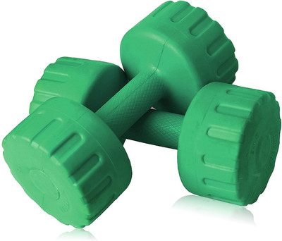 Adrenex Set of 2 PVC Dumbbells Weights Fitness Home Gym Exercise Barbell 5 KG X 2 Fixed Weight Dumbbell(10 kg)