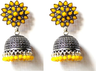 DRP Designer Golden & Silver Jhumka earrings for Girls & women Party wear earrings Jhumka earrings fancy big for wedding Traditional Multicolors Alloy Jhumki Earring (Pack of 01 Pair With Box) Zircon Alloy Jhumki Earring