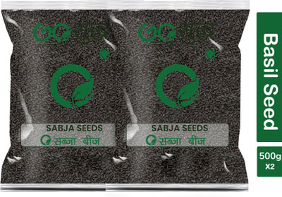 Goshudh Supreme Quality Sabja Seed (Basil)-500gm (Pack Of 2) Basil Seeds(2 x 500 g)