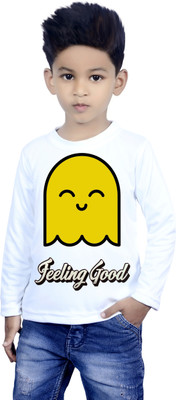 Abhirocks Baby Boys & Baby Girls Printed Polyester Regular T Shirt(White, Pack of 1)