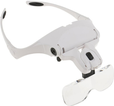 A to Z 5 Lens Headset Magnifying 1.0X, 1.5X, 2.0X, 2.5X, 3.5X 5 Lens Headset Magnifying Glass LED Lamp(White)