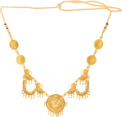 KJ Verma Golden GoldPlated Artificial Traditional Ethnic Haryanvi Necklace (WITHOUT EARRING) Gold-plated Plated Brass Necklace