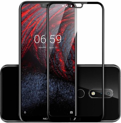 Tamrat Edge To Edge Tempered Glass for Easy Install Full Screen Coverage Tempered Glass Screen Guard Protector 11D for NOKIA 6.1 PLUS(Pack of 1)