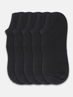FOXSTON Unisex Self Design, Solid Ankle Length(Pack of 5)