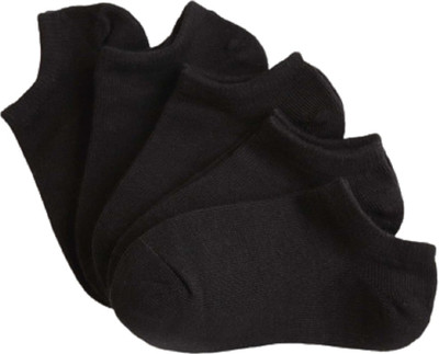 FOXSTON Unisex Self Design, Solid Ankle Length(Pack of 5)