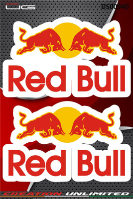 Golden Fox 15.24 cm MULTICOLOR RED BULL STICKERS FOR ALL BIKES AND CARS Self Adhesive Sticker(Pack of 1)