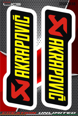 Golden Fox 15.24 cm MULTICOLOR AKRAPOVIC STICKERS FOR ALL BIKES AND CARS Self Adhesive Sticker(Pack of 1)