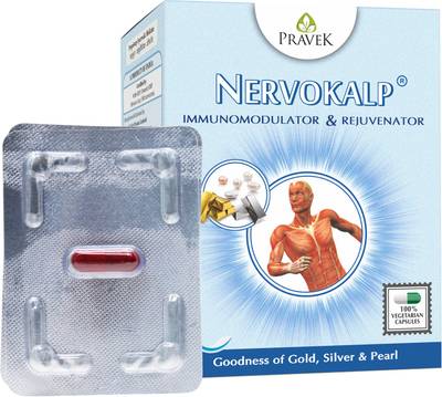 Pravek Nervokalp® Immunomodulator & Rejuvenator Capsule, Goodness of Gold, Silver & Pearl