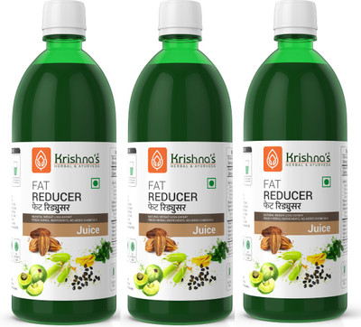 Krishna's Herbal & Ayurveda Combo Pack of 3 Fat Reducer Juice | Lose Weight Naturally | Improves Digestion | Strengthen Muscles | Helps Controlling Cholesterol | 500 ml Each(Pack of 3, 1500)