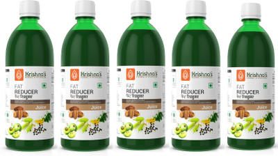 Krishna's Herbal & Ayurveda Combo of 5 Fat Reducer Juice | Lose Weight Naturally | Improves Digestion | Strengthen Muscles | Helps Controlling Cholesterol | 500 ml Each(Pack of 5, 2500)