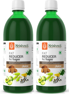 Krishna's Herbal & Ayurveda Fat Reducer Juice | Lose Weight Naturally | Improves Digestion | Strengthen Muscles | Helps Controlling Cholesterol | 500 ml Each(Pack of 2, 1000)