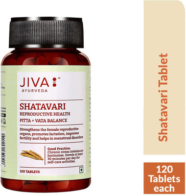 JIVA Shatavari Tablets - Nourishes & Strengthens Reproductive System - 120 Tablets - Pack of 1(120 Tablets)